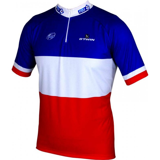 FRANCAISE DES JEUX(FDJ) Französischer Meister 2014/2015 Kurzarmtrikot(kurzer Reißverschluss)-B'TWIN FRANCAISE DES JEUX(FDJ) Französischer Meister 2014/2015 Kurzarmtrikot(kurzer Reißverschluss)-B'TWIN