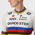 Quick Step-Alpha Vinyl Straßenrad Weltmeister Regenbogentrikot 2022 Competizione Radtrikot kurzarm
