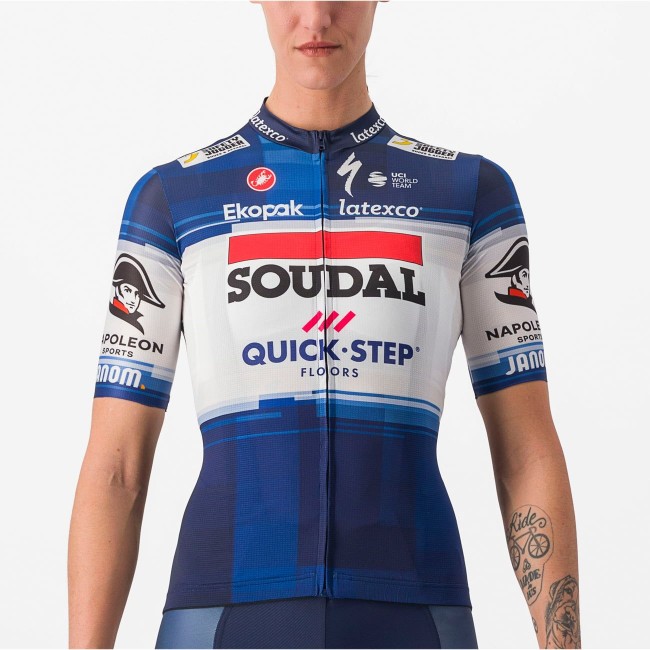 Soudal Quick-Step 2023 Competizione Radtrikot Damen kurzarm Soudal Quick-Step 2023 Competizione Radtrikot Damen kurzarm